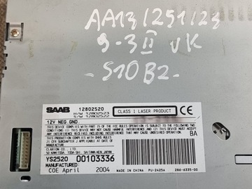 Устройство для чтения компакт-дисков OE 12802520 SAAB 9-3 II 04