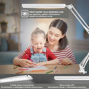 USB ДЛЯ ЧЕРТЕЖА/ШКОЛЬНАЯ ЛАМПА LED 10ВТ + АДАПТЕР 2А БЕЛЫЙ