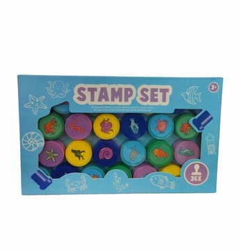 Zestaw stemple dla dzieci STAMP SET 26szt błęk.