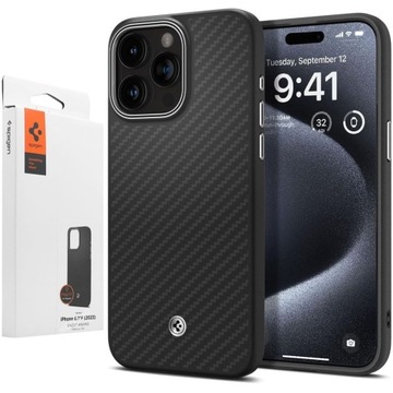 Etui SPIGEN Enzo Aramid Carbon Case z MagSafe do Apple iPhone 15 Pro 6.1