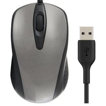 MYSZKA PRZEWODOWA USB MODECOM MC-M4 SENSOR OPTYCZNY SZARA