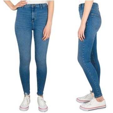 C&A Damskie Spodnie Jeans Jeansy Rurki Super Skinny Wysoki Stan Rurki 46