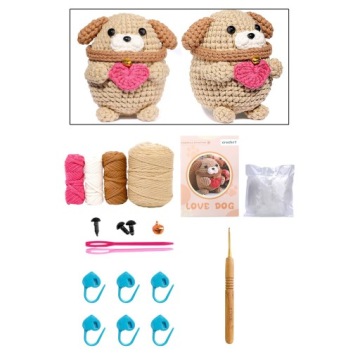 Набор для вязания крючком для начинающих Набор для вязания крючком для щенков