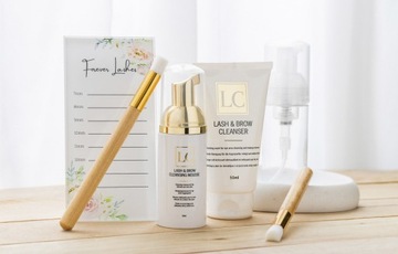 Набор шампуней для ресниц и бровей LC, кисточка, флакон-пенка 60 мл LASH CARE