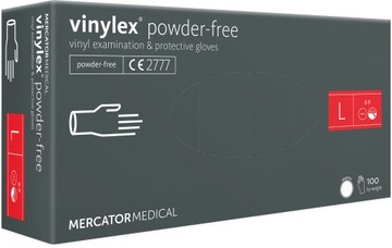 RĘKAWICE WINYLOWE BEZPUDROWE MERCATOR VINYLEX ROZ. L 100szt.