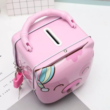 МЕТАЛЛИЧЕСКАЯ СВИНКА СЛАДКАЯ КОПИЛКА ДЛЯ РЕБЕНКА, ОТКРЫВАЕТСЯ КЛЮЧОМ