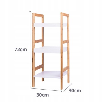 Полка для ванной бамбуковая 3-х ярусная 30x30x72 см /Bathroom Solutions