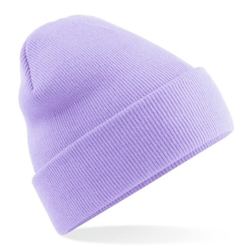 czapka beanie PASTEL FIOLET liliowa goth odwijana