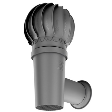 Kominek wentylacyjny boczny ścienny OBROTOWY fi110 GRAFITOWY 7024