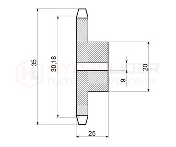 Koło zębate łańcuchowe hartowane 8 zębów 1/2