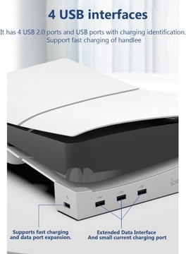 ГОРИЗОНТАЛЬНАЯ ПОДСТАВКА+4 USB PLAYSTATION 5 SLIM 2023 ГОРИЗОНТАЛЬНАЯ ПОДСТАВКА ДЛЯ PS5 Slim