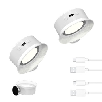 Lampa Ścienna LED 360° Regulowana 5 Trybów Jasności 5 Kolorów 2 sztuki