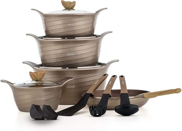 Набор кастрюль с мраморным покрытием DMS TSK5016CMP 16 шт.