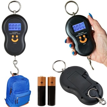 Waga hakowa elektroniczna do ważenia bagażu 50kg bagażowa wędkarska na ryby