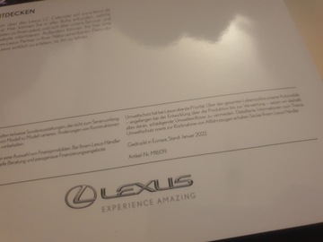 ----> Prospekt Lexus LC Cabriolet - 01/2022 ! ! !