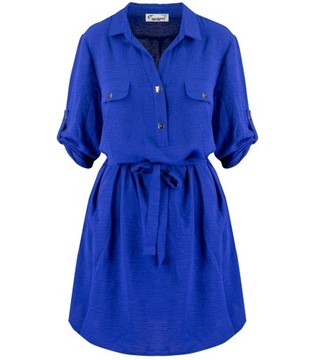Sukienka szmizjerka tunika midi plus size Elegancka Letnia MARIBEL 44