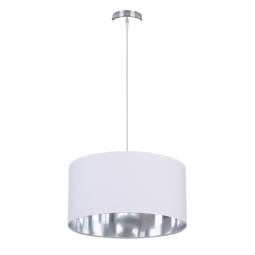 LAMPA WISZĄCA SUFITOWA ŻYRANDOL BIAŁO - SREBRNA