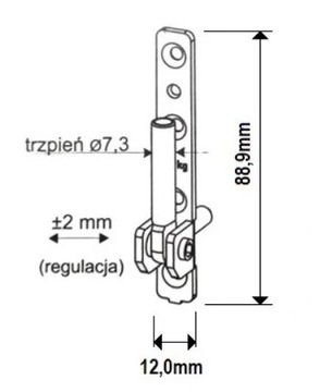 НИЖНЯЯ ПЕТЛЯ ДЛЯ РОМБОВОГО ОКНА FEWB