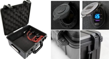 Корпус батареи EKUFER box VRLA: гн. зап. 2 светодиодных USB-вольтметра