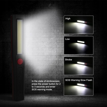 ЛАМПА ДЛЯ МАСТЕРСКОЙ ФАКЕЛ СИЛЬНЫЙ МАГНИТ LED COB