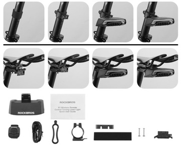 Задний велосипедный фонарь с датчиком остановки и указателем поворота с дистанционным управлением ROCKBROS