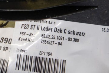 BMW 2 CABRIO F23 ZADNÍ SEDAČKA 7354526 7315732 7354527 3.0 BENZÍN 240KW