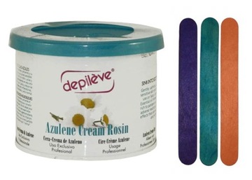 DEPILEVE WOSK DO DEPILACJI AZULENE rumiankowy 400g + 3 szpatułki
