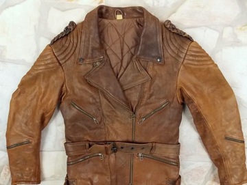 Real Leather kurtka skórzana ramoneska cięzka 42