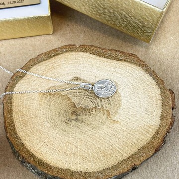 НЕЖНАЯ СКАПЕЛА, ДВУСТОРОННЯЯ МЕДАЛИТ, СЕРЕБРО 925 ПРОБЫ