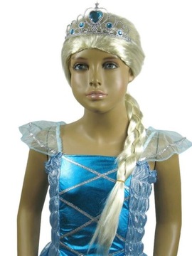 FROZEN ELSA PERUKA WARKOCZ BLOND WŁOSY BLONDYNKA