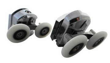 ДВОЙНЫЕ ХРОМИРОВАННЫЕ РОЛИКЫ ДЛЯ ДУШЕВОЙ КАБИНЫ 25мм ПОДШИПНИКИ ДЕРЖАТЕЛЯ КОЛЕС