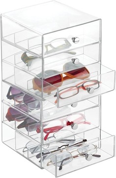 Витрина для очков mDesign с 3 разделенными ящиками