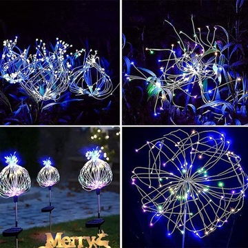 5шт СОЛНЕЧНЫЕ СВЕТИЛЬНИКИ ФЕЙЕРВЕРКИ СОЛНЕЧНАЯ САДОВАЯ ЛАМПА 120x5 LED Одуванчик