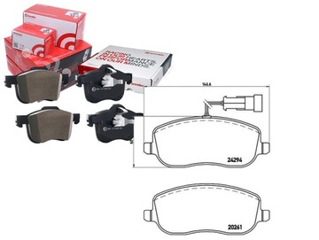 KLOCKI HAMULCOWE FIAT CROMA 05- Z CZUJ. BREMBO