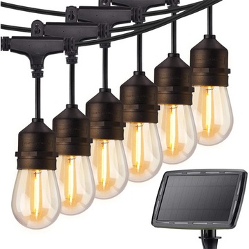GIRLANDA SOLARNA OGRODOWA LAMPKI LED- 7.5M- 8 SZT