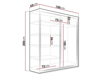 ШКАФ-ДВИЖНАЯ PRESTO 9 - 150 x 200 x 62 - OTITO