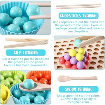 ВУПИ РАЗНОЦВЕТНЫЕ ШАРИКИ ДЕРЕВЯННАЯ ПАЗЛ МОЗАИКА СОРТИРОВКА МОЗАИКА