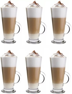 SZKLANKI DO LATTE KOMPLET 260ml DO KAWY ZESTAW 6szt.