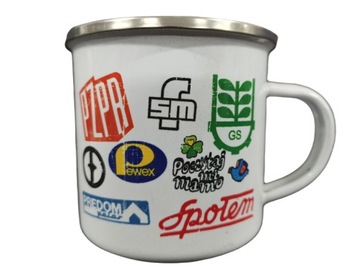 MIX LOGOTYP GS SPOŁEM kubek emaliowany PRL