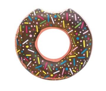 DMUCHANE KOŁO DO PŁYWANIA DONUT PĄCZEK DONAT 90cm - brązowy