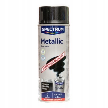 Farba Lakier Akrylowa Spectrum w spreju Czarna Metaliczna Pojemność 400 ml
