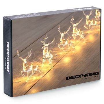 LAMPKI ŚWIĄTECZNE CHOINKOWE KURTYNA ŚWIETLNA LED OZDOBY ŚWIĘTA 10X RENIFER