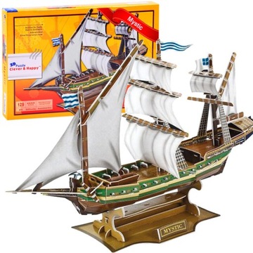 PUZZLE 3D STATEK MYSTIC `OKRĘT MORSKI 129 ELEM.
