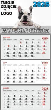 Календарь TRIPLE на 2025 год с ВЫПУКЛОЙ головкой Logo COMPANY PRINT 100 шт.