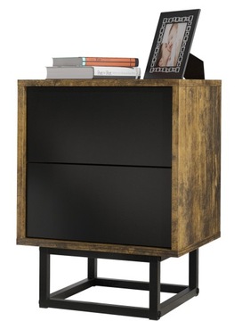 SZAFKA NOCNA STOLIK LOFT INDUSTRIAL CZARNY LFT130