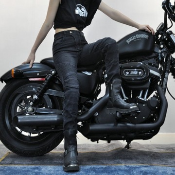 Damskie JEANSY MOTOCYKLOWE SPODNIE OCHRANIACZE
