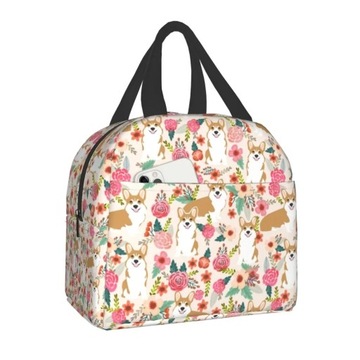 Cute Jolly Corgis Portable Lunch Box Waterproof Thermal Cooler Food