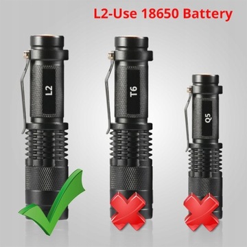 Mini latarka LED 8000 lm Q5 T6 L2 Latarka LED