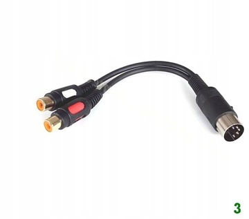 kabel adapter 2RCA gniazda Chinch -DIN545 wtyk IN, bardzo dobre ekranowanie