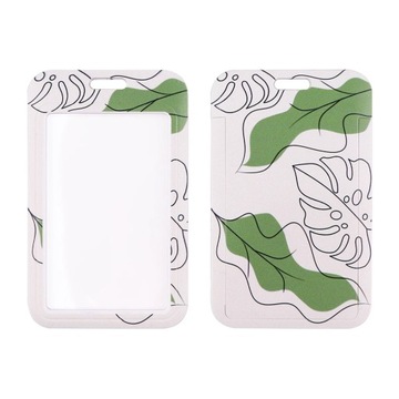 Green Leaf Simple Credential Holder Lanyards for Key ID Card Gym Phone